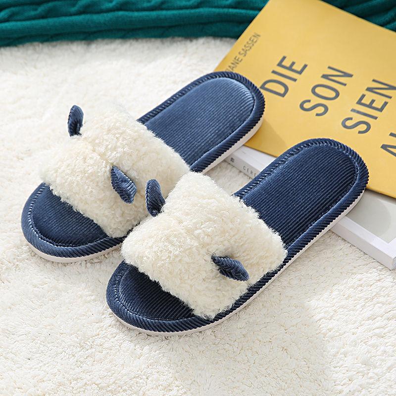 Women's Slippers Women's Outer Wear Home Four Seasons Universal Couples Fabric Soft Bottom Indoor Floor Home Furnishing