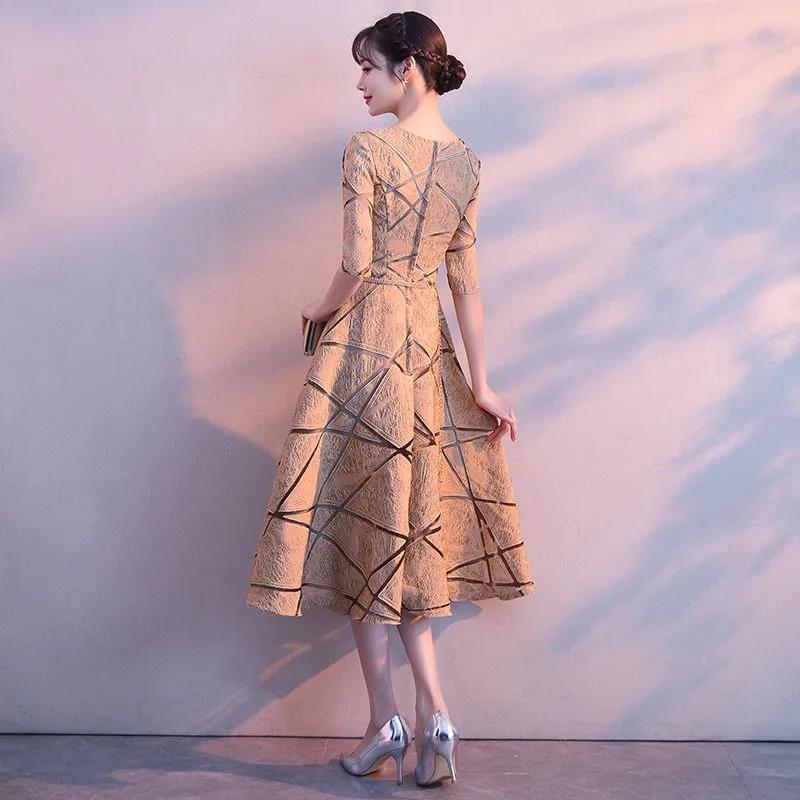 Evening Dress Female Temperament Birthday Mini Dress Mid-length Banquet Noble Toast Dress Host Dress