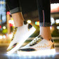 Men and Women Sneakers Rechargeable Colorful Luminous Shoes Casual Sports Shoes Couples White Shoes Waterproof Fluorescent Luminous Shoes Unisex