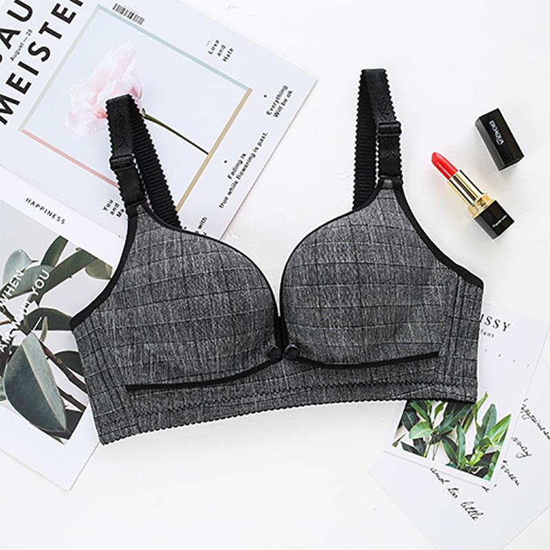 Nursing Bra Pure Cotton No Steel Ring Front Buckle Anti-sagging Adjustable Maternity Underwear Gather Nursing Bra
