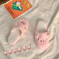 Cotton Slippers Female Cute Piggy Slippers Female Winter Plush Warm Home Baotou Slippers Soft and Breathable Comfortable