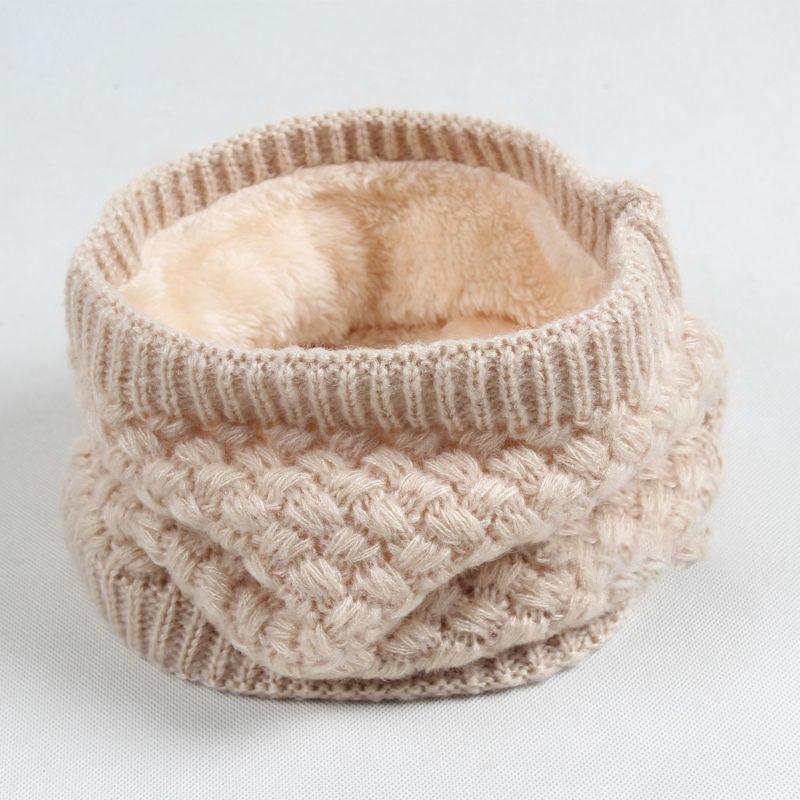 Autumn and Winter Hedging Knitted Bib Warmth for Men and Women All-match Wool Scarf Windproof Plus Velvet Thickening Cervical Collar
