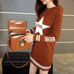 Autumn and Winter Mid-length Dress Long Sleeve Slim Round Neck Sweater