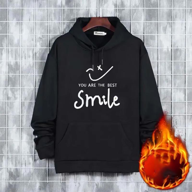 Youth Autumn Sweaters Plus Velvet Thick Warm Sweatshirts Casual Loose Sports Fashion Sweater for Men