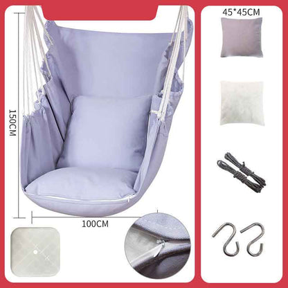 Solid Color Canvas Hammock Thickened and Enlarged Detachable Swing Cradle Chair