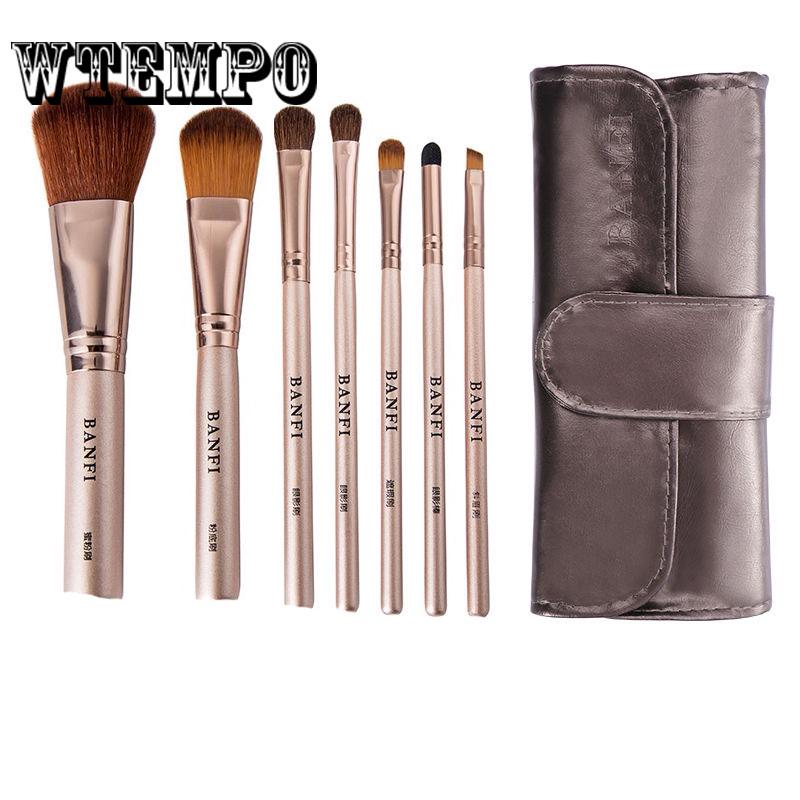 7Pcs/Set Handle Paint Brush Foundation Eyeliner Eye Shadow Brush Bridal Wedding Beauty Makeup Tools