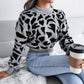 Sweater Women's Leopard Print Short Pullover Knitwear Cropped Top Trending Sweater Autumn and Winter European and American Style