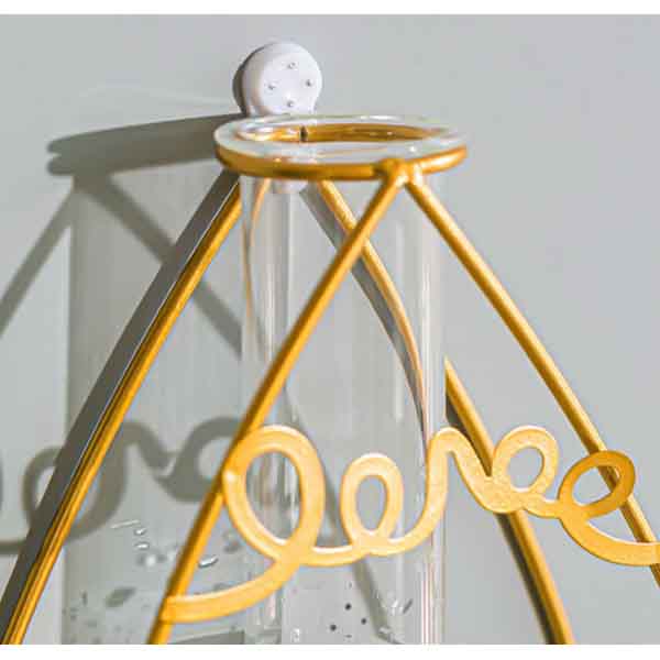 Iron Art Flower Arrangement Flower Device Wall Decoration Pendant Wall-mounted Flower Stand with Light Strip