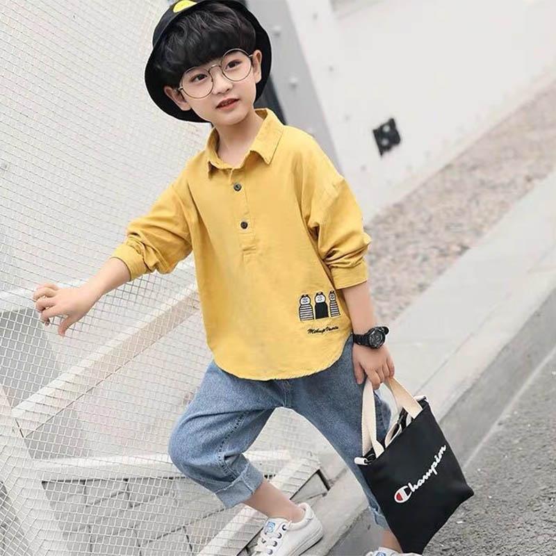 Children's Clothing Boys Spring and Autumn Suits Children's Casual Sports Cool Long Sleeve Shirts and Jeans Two-piece Sets