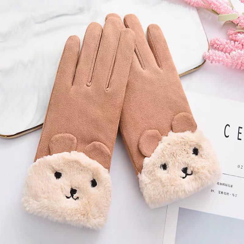 Warm gloves Thick gloves Woman fashion gloves Plush Cotton gloves Windproof gloves Winter