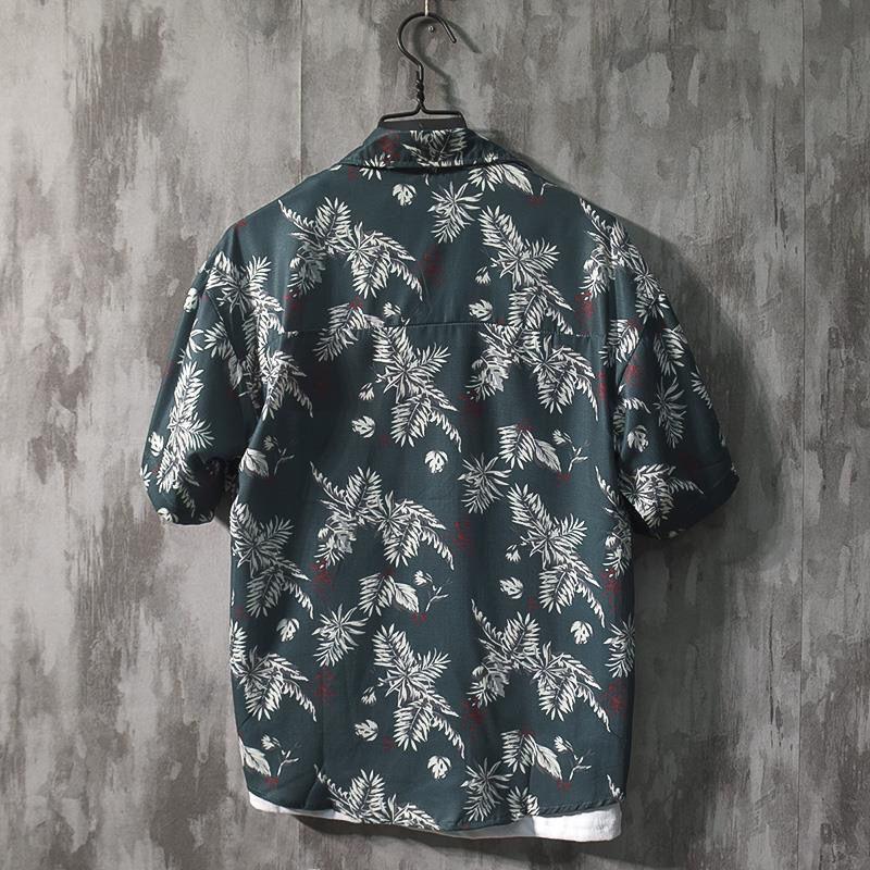 Shirt Men's Short-sleeved Summer Beach Flower Shirt Loose Shirt