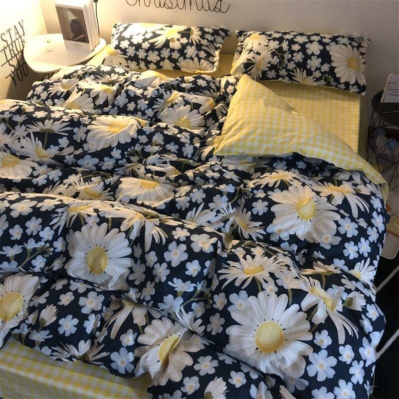 Bed Sheets Quilt Cover Pillowcase Four-piece Set Simple Double Bed Household Daily Necessities Four-piece Set, Bedding