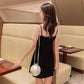 Sexy Mini Dress Black Polka Dot Long Sleeve Transparent Mesh Slash Neck Bodycon 2020 Party Dress