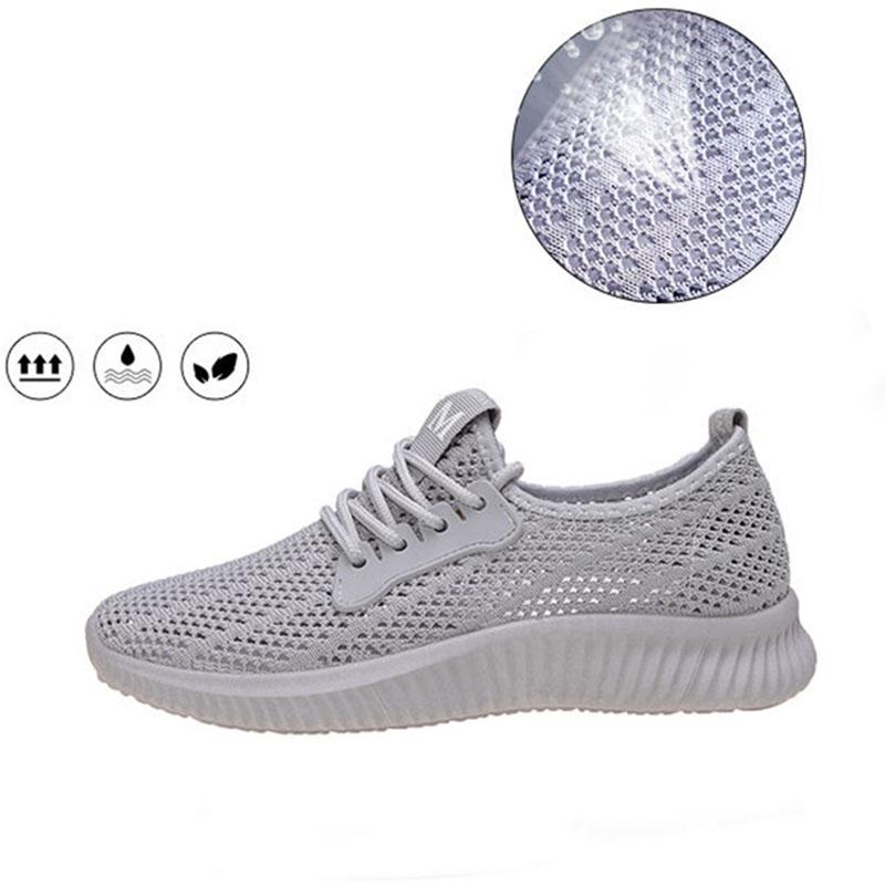 Women 'S Sports Shoes Flying Woven Mesh Sneakers Shoes Summer Breathable Casual Lightweight Soft Bottom Fitness Running Shoes