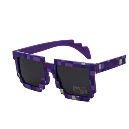 WTEMPO Vintage Square Novelty Mosaic Sun Glasses Unisex Pixel Sunglasses Trendy Glasses  Children Gi