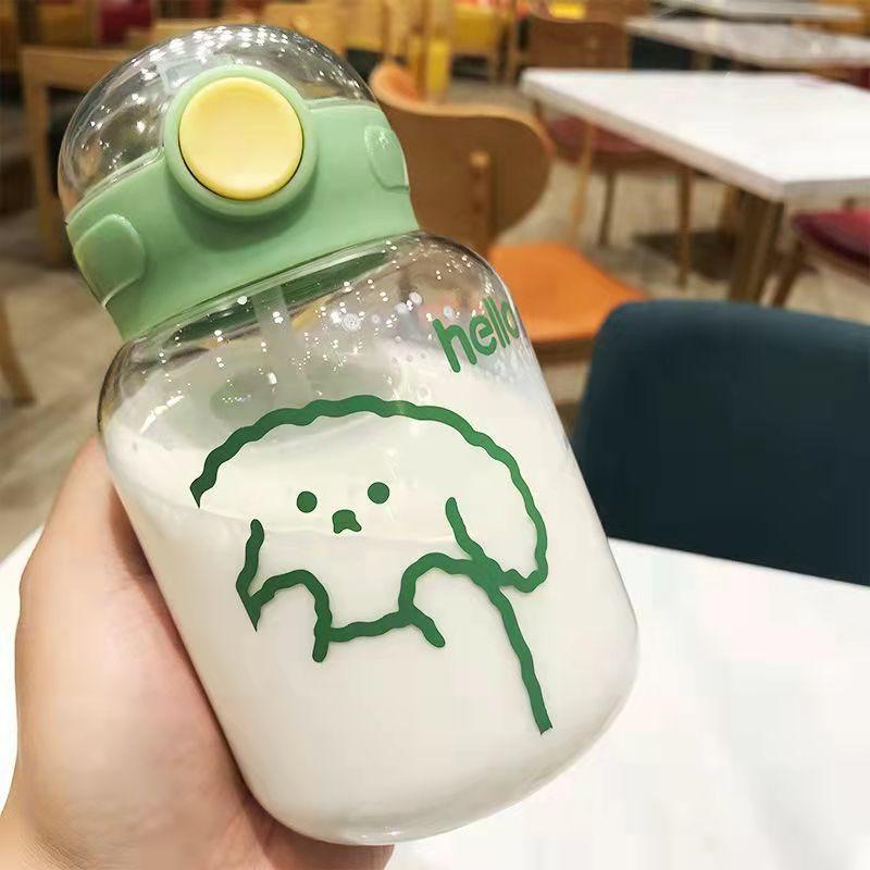 Water Bottle 600ml Plastic Straw Water Cup High Temperature and Drop Resistant Portable Water Bottle