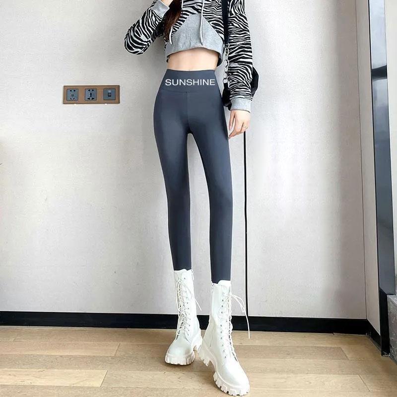 Gray Shark Pants Women's Autumn Thin Section Abdominal Hip Raise Barbie Pants Yoga Ninth Tight Pants Ladies Jogging Pants
