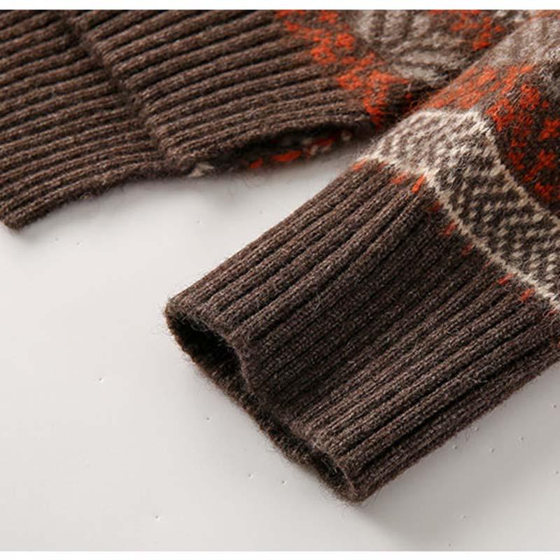 Autumn and Winter Turtleneck Sweater Women's Pullover Thickened Outer Wear Loose Large Size Jacquard Urban Women Base Sweater