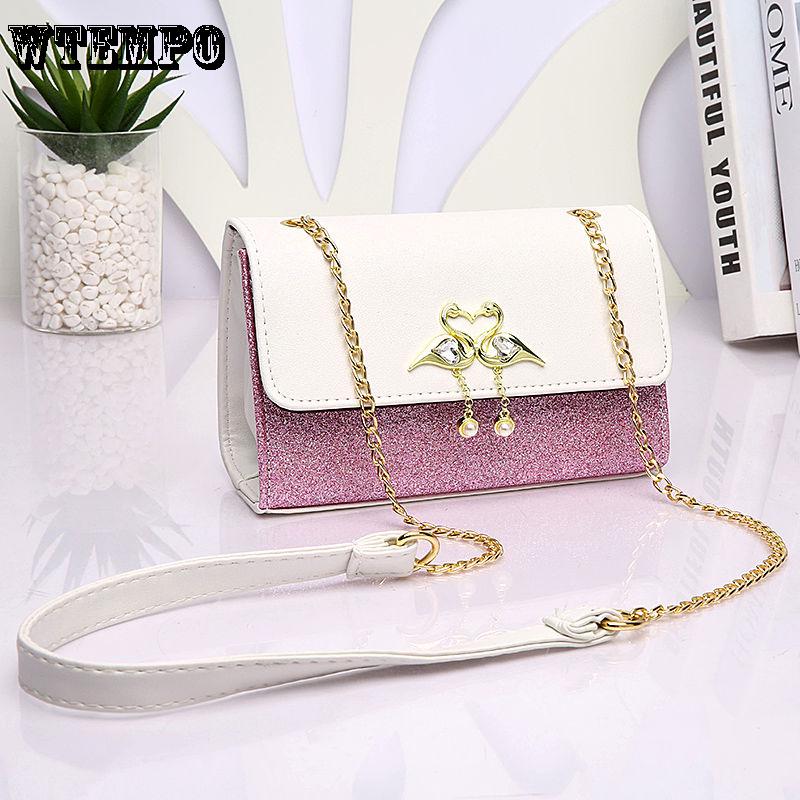 Crossbody Sleek Minimalist Shoulder Bag Handbag Casual Bag Hit Color Chain Bag