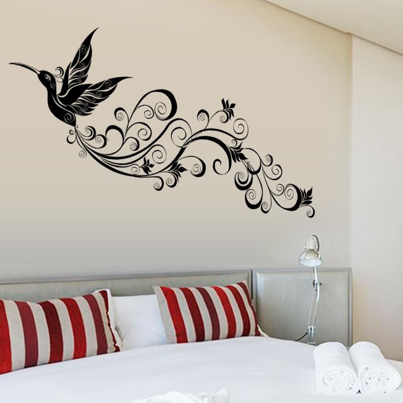New Beautiful Black Fly Bird Sticker Wall Decals For Kid Room Bedroom Living Room Decorative Sticker