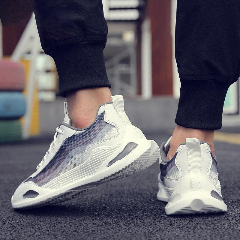 Mesh Men Shoes Breathable White Mens Sneakers Trendy Lace-Up Lightweight Black Walking Big Size Man Shoes