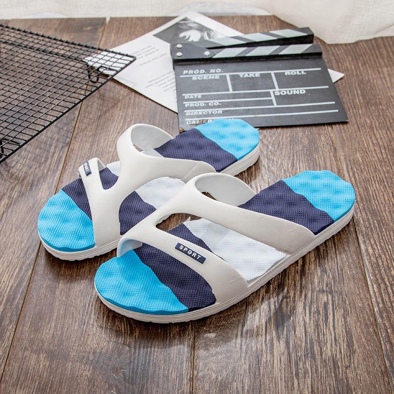 Summer Men's Slippers Non-slip Beach Slippers Household One-word Sandals and Slippers