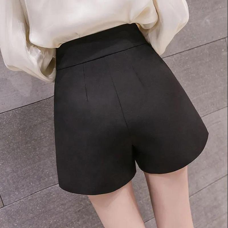 WTEMPO Irregular Solid Color Pants Shorts Women Spring and Summer High Waist Casual Loose A-line Wide-leg Pants