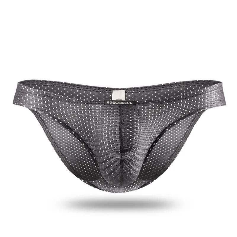 Men's Ice Silk Briefs Thin Section Mesh Eye Transparent Sexy Panties
