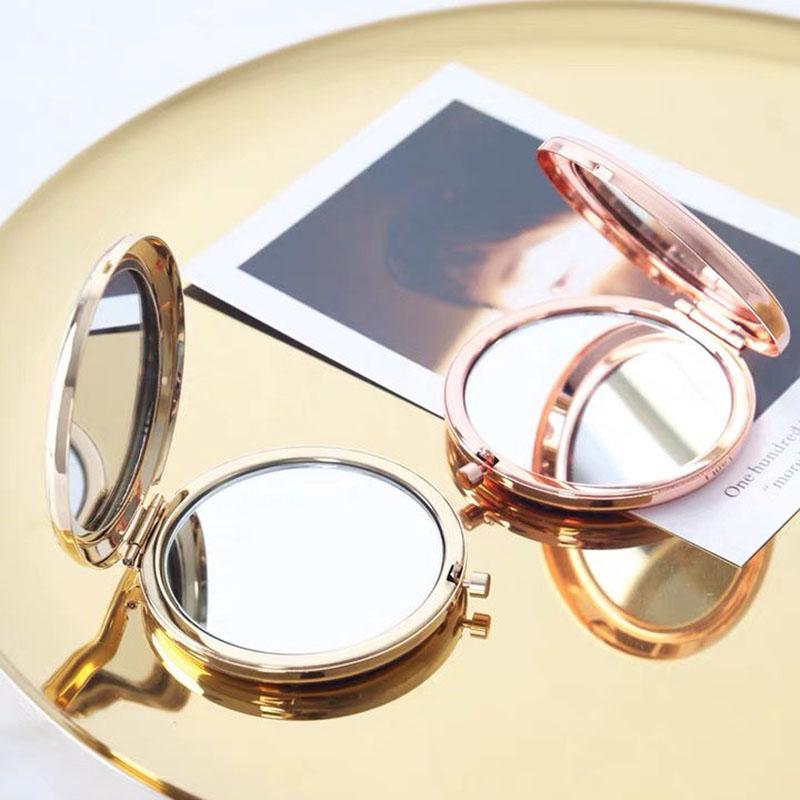 Solid Color Foldable Flip Double-sided Makeup Mirror Ladies Collapsible Must-have Makeup for Travel Appointment Portable HD Thin and Light