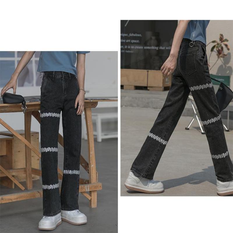 High-waisted Straight Jeans Women's Spring New 2022 New Design Niche Fashion Western-style Wide-leg Pants