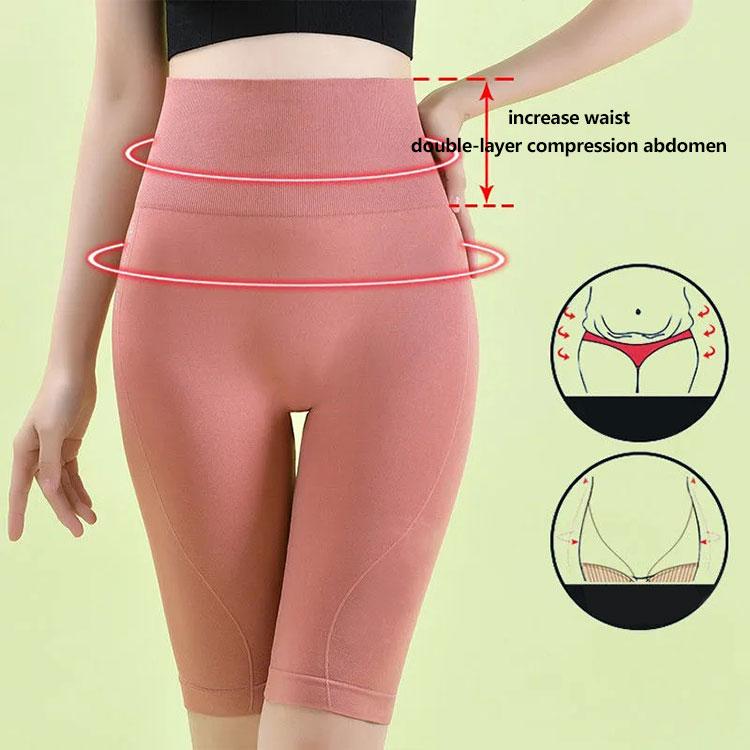 High-waisted Nude Yoga Fitness Sports Pants Women's Hip-lifting Abdomen Shaping Tight Elastic Running Outwear Shorts Summer Leggings