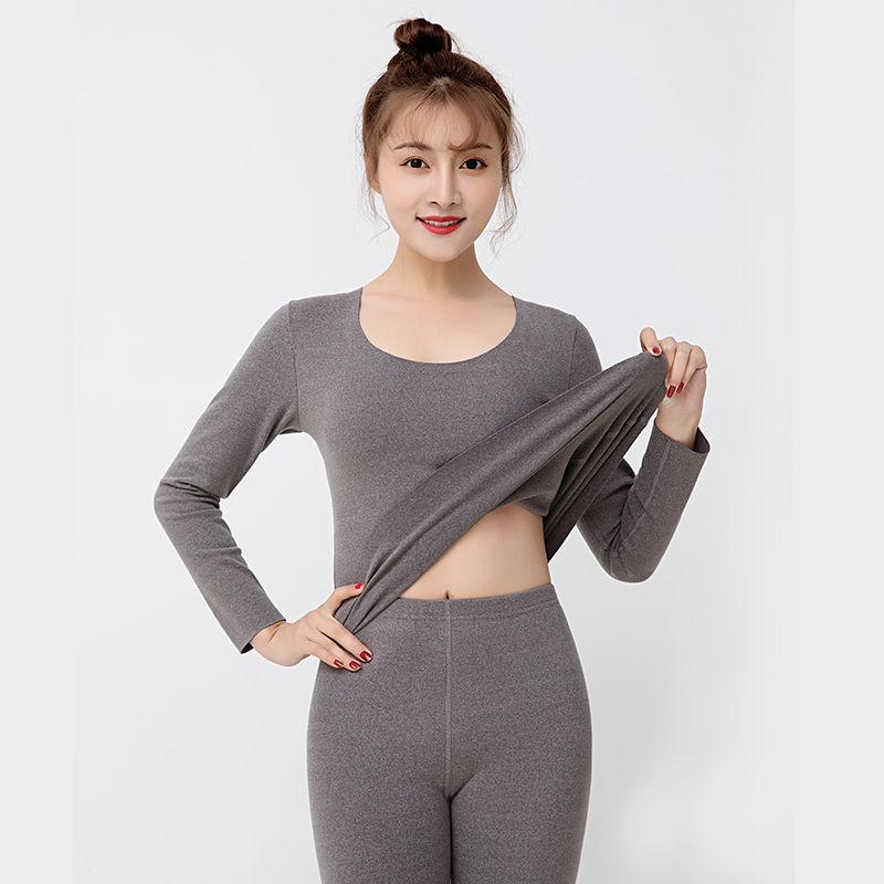 Non-marking Constant Temperature Heating Thermal Underwear Women's Suit Plus Velvet Thickening Thin Cotton Sweater