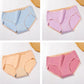 4Pcs/Set Women's Cotton Underpants Girl's Mid-waist Solid Color Panties Breathable Butt-lifting Elastic Briefs