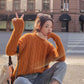Thick Sweater Women Knitted Ribbed Pullover Sweater Long Sleeve Round Neck Jumper Soft Warm Autumn Winter