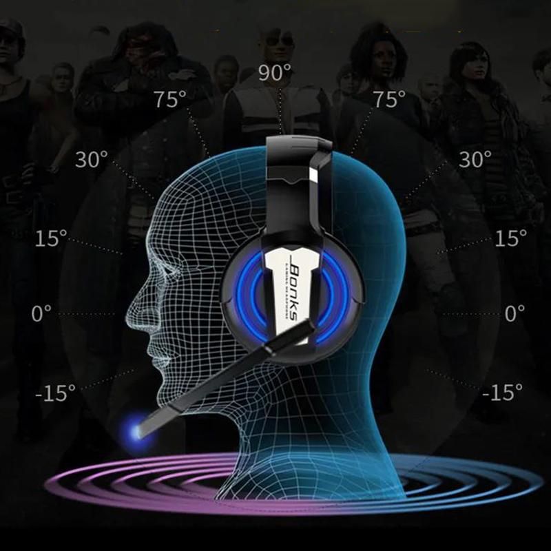 Headset Desktop Computer Headset Gaming Headset Wired with Microphone Subwoofer Headset