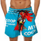 Men's Beach Shorts Fun 3D Chicken Head Print Swimming Trunks Spoof Pattern Shorts
