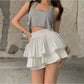 Double Layer Cake Pleated Skirt Tutu Skirt Anti-lighting Girl Shorts Skirt High Waist A-line Skirt