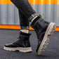 Martin Boots Men's Winter British Style Korean Tooling Shoes Wild Warm Men's Boots Plus Velvet High-top Cotton Shoes Trend Military Boots
