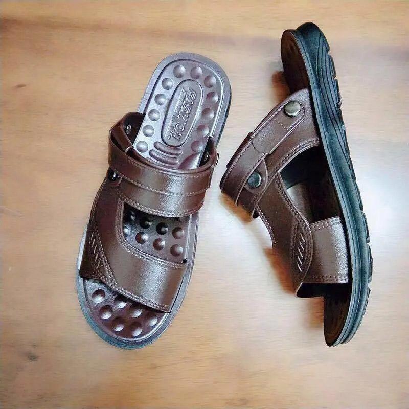 Dual-purpose Men's Sandals Summer Casual Comfortable Sandals Massage Sandals Waterproof Slippers Outdoor and Home Flip Flops