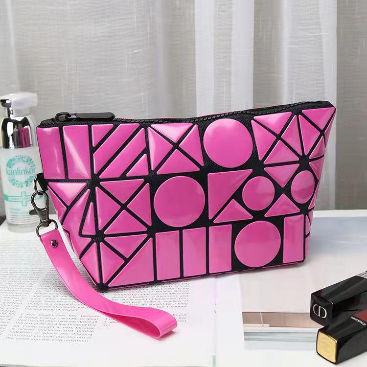 Diamond Magic Solid Color Cosmetic Bag Handbag Women Makeup Bag