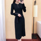 Spring and Autumn Jacket Long Sleeve Round Neck Casual Clothes Fashion Casual Pure Color Sweater Dress