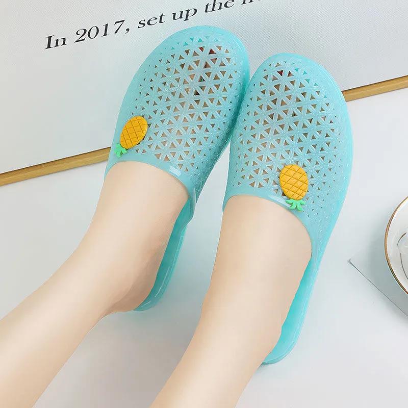 Women's Plastic Slippers for Summer Outer Wear Non-slip Wear-resistant Slippers