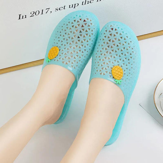 Women's Plastic Slippers for Summer Outer Wear Non-slip Wear-resistant Slippers