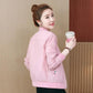 Women's Short Stand Collar Coat Baseball Jacket Loose Double Layer Lining Solid Color Zip Top Jacket