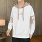 Hooded Sweater Men's Loose Versatile Spring and Autumn Pullover Printed Sports Top Casual Outer Shirt