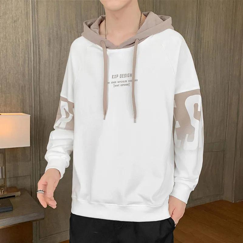 Hooded Sweater Men's Loose Versatile Spring and Autumn Pullover Printed Sports Top Casual Outer Shirt