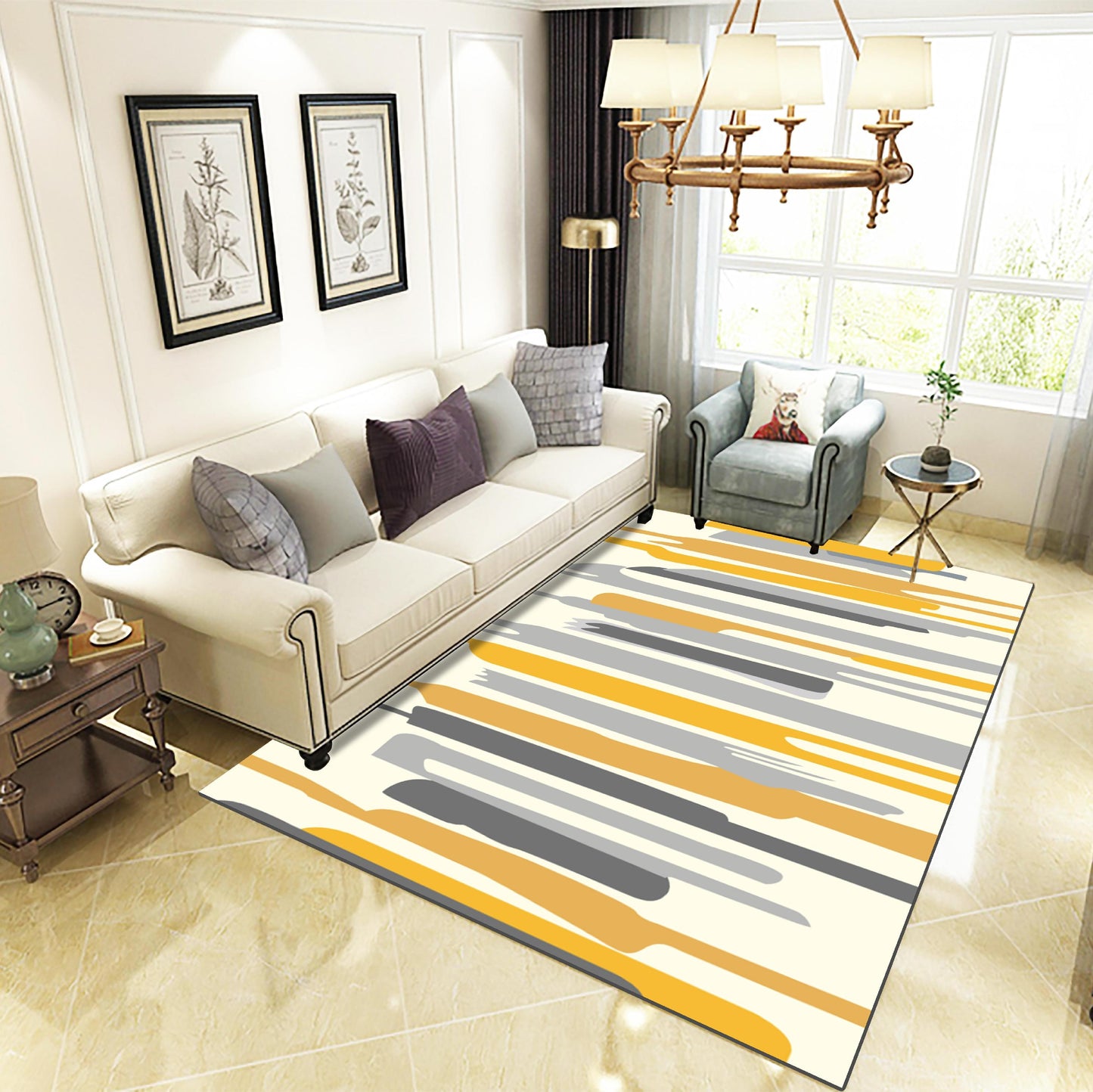 European Simple Style Carpet Black Grey White Geometric for Home Room Coffee Table Floor Rug Area Mats
