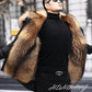 Handsome Men's Fur Collar Imitation Mink Fur Jacket with Detachable Liner and Thickening Imitation Fur