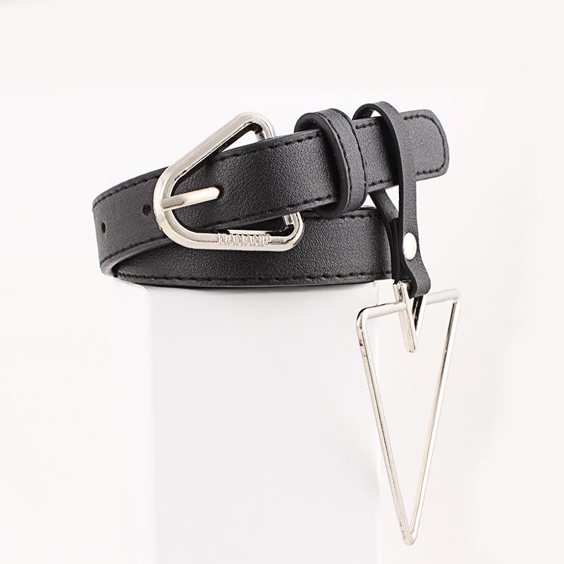 Round buckle pin buckle belt belt women combination fashion trend with rings belt