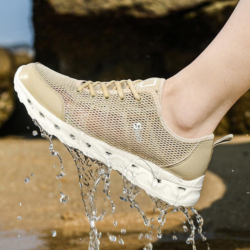 Men's Hollow Mesh Breathable Sneakers Lightweight Casual Non-Slip Sneaker Shoes